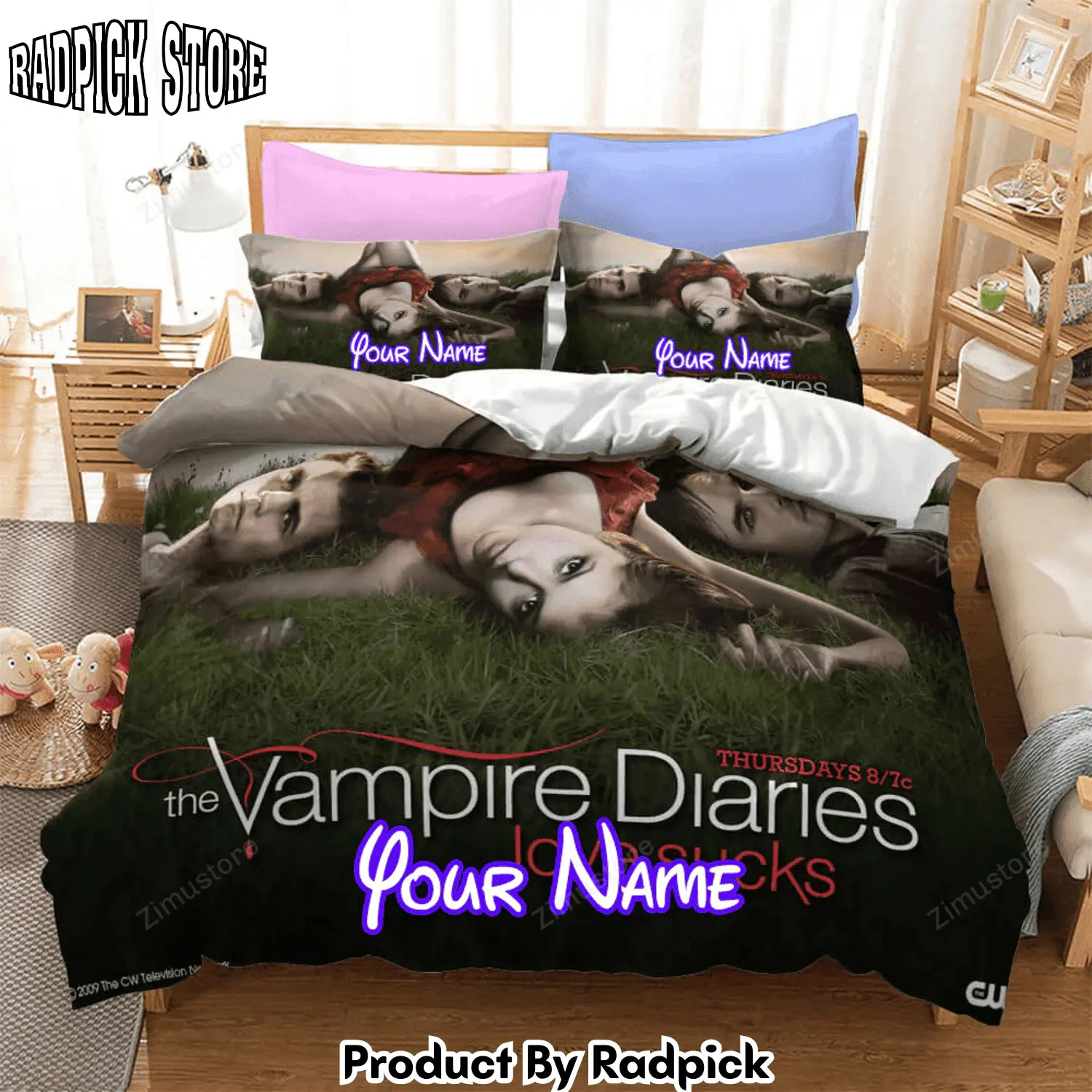 Radpick the vampire diaries personalized name bedding set duvet covers bed sheets sets9709 rp327883